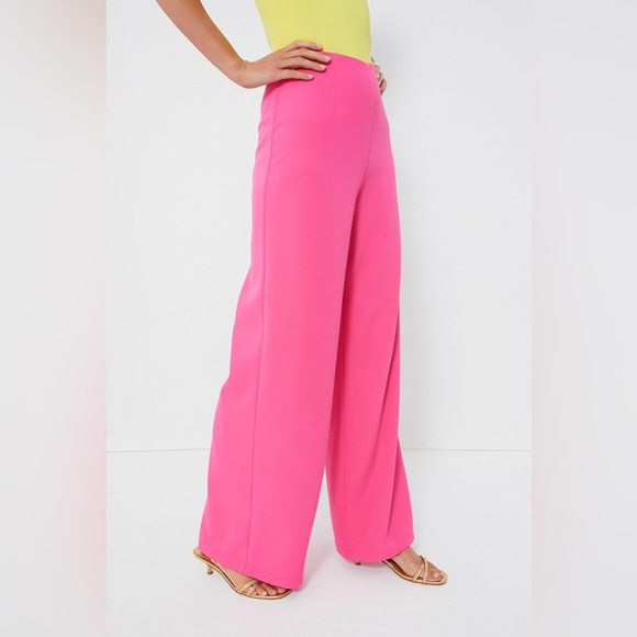 Tuckernuck Pomander Place High Rise Hot Pink Wide Leg Pants New Size XS - Picture 2 of 10